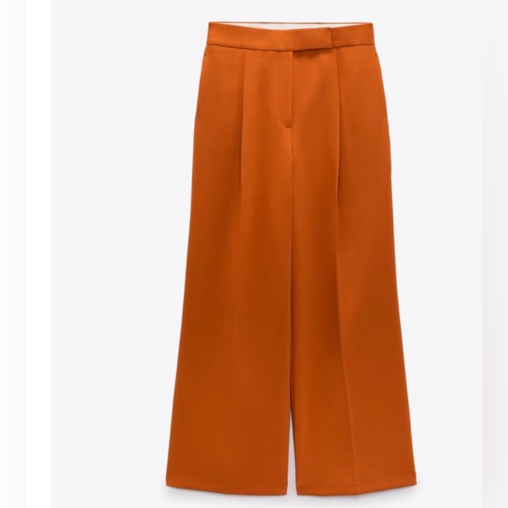 NWOT Sold Out Zara Gabrielle Trousers Orange Sz M